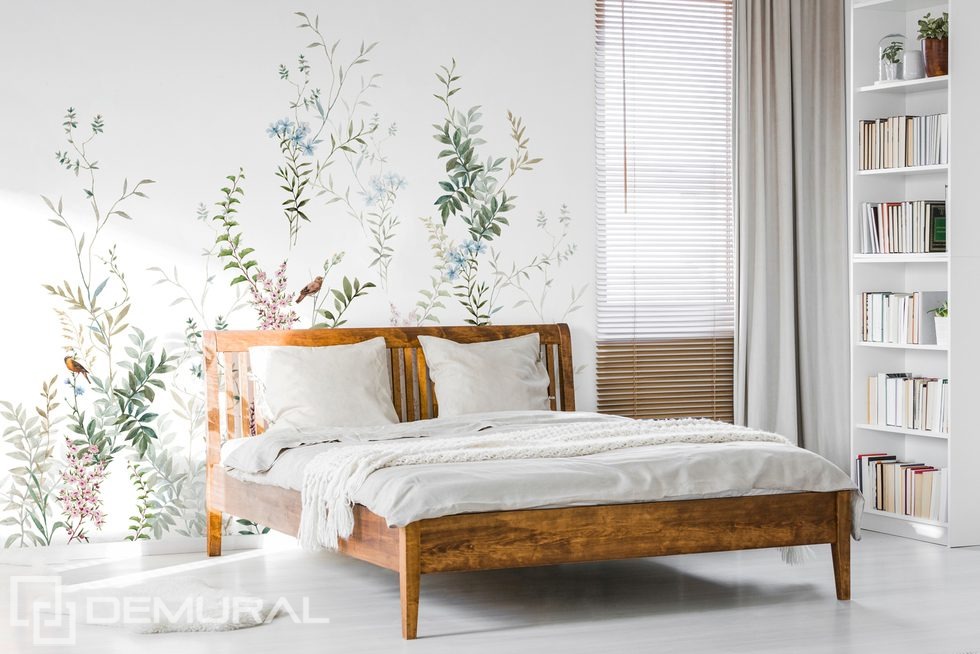 Délicat, floral et tendance Papier peint pour le chambres à coucher Papiers peints Demural