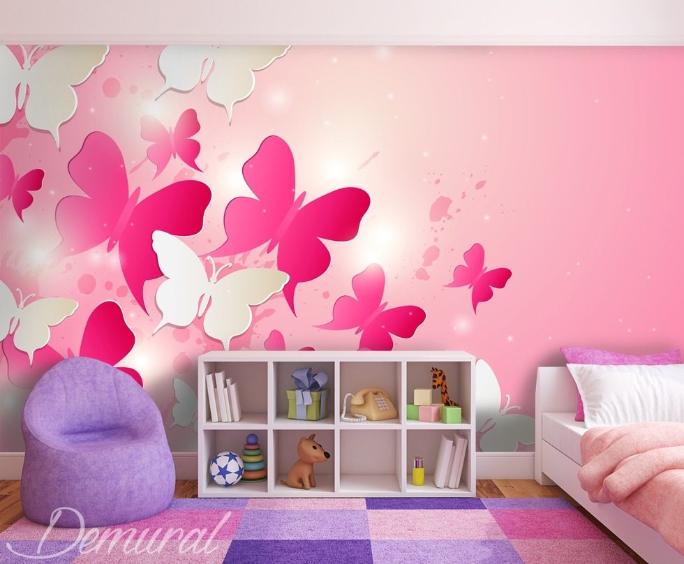 Dans le royaume rose Papier peint pour la chambre d'enfant Papiers peints Demural