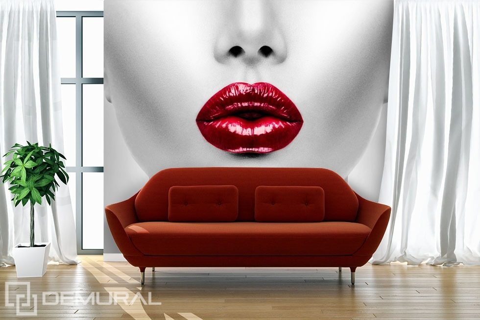 Lèvres rouges Papier peint pour le salon Papiers peints Demural