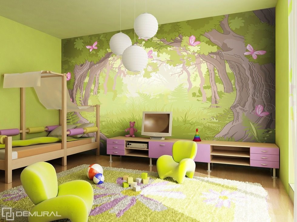 Dans le monde de la forêt magique Papier peint pour la chambre d'enfant Papiers peints Demural