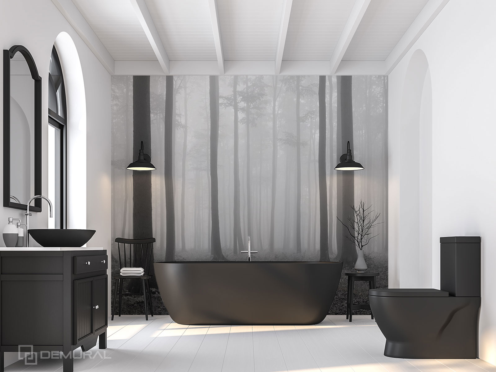 Salle de bain en noir et blanc... pourquoi pas! - Demural Blog