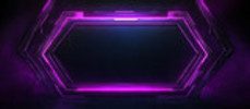 Cadre lumineux néon violet futuriste
