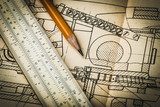 Esquisses techniques précises et vintage