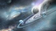 Galaxie en furie cosmique