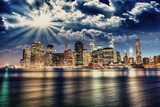Nuit urbaine illuminée