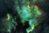 Odyssée céleste en bleu et vert