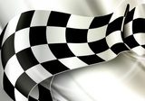 Ondeurs argentées du drapeau à damiers