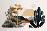 Paysage minimaliste en couleurs terre