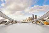 Perspective urbaine futuriste apaisante