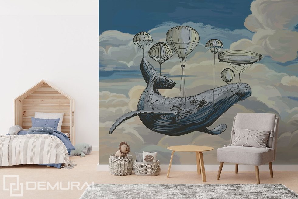 Avez-vous vu une baleine volante? Papier peint pour la chambre d'enfant Papiers peints Demural