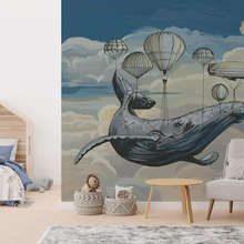 Avez-vous-vu-une-baleine-volante-papier-peint-pour-la-chambre-denfant-papiers-peints-demural