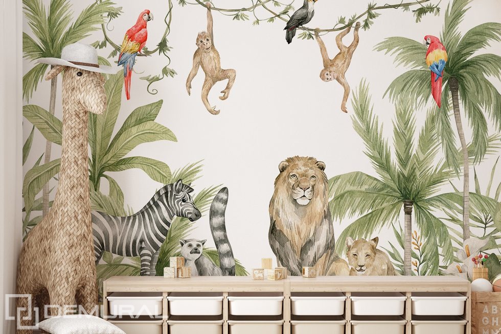 Le safari est arrivé chez vous Papier peint pour la chambre d'enfant Papiers peints Demural