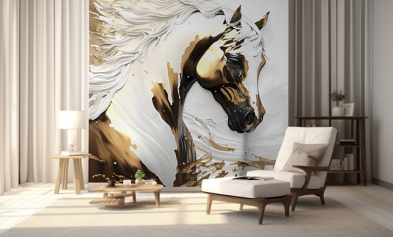 un cheval a la criniere fluide papiers peints animaux papiers peints demural