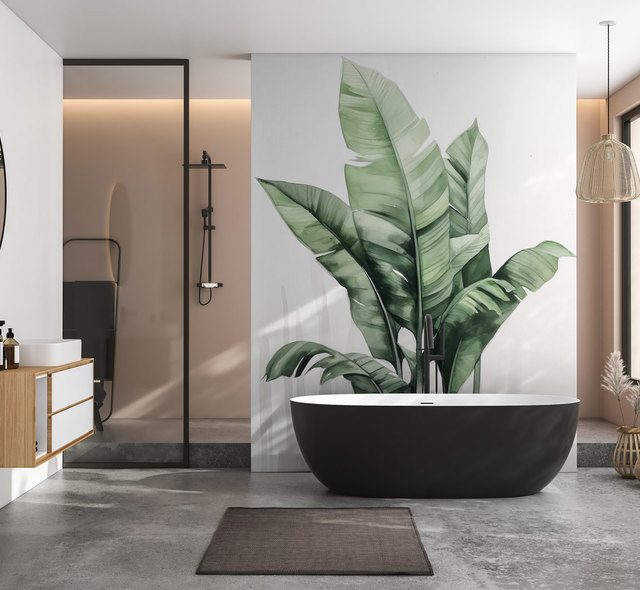 plante taille xxl papier peint pour la salle de bain papiers peints demural