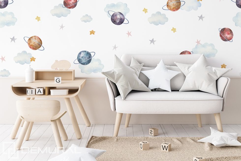 Espace coloré Papier peint pour la chambre d'enfant Papiers peints Demural