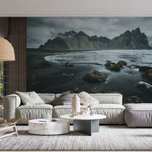 Paysage-islandais-avec-plage-noire-papiers-peints-montagnes-papiers-peints-demural