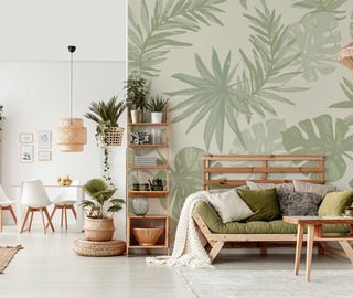 une touche tropicale dans le salon papier peint pour le salon papiers peints demural