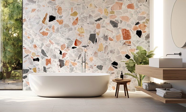 accent mosaique dans un interieur moderne papiers peints texture papiers peints demural