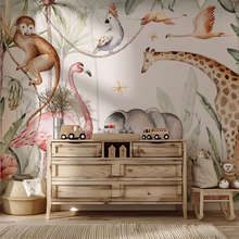 Recit-exotique-avec-les-habitants-de-la-jungle-papier-peint-pour-la-chambre-denfant-papiers-peints-demural