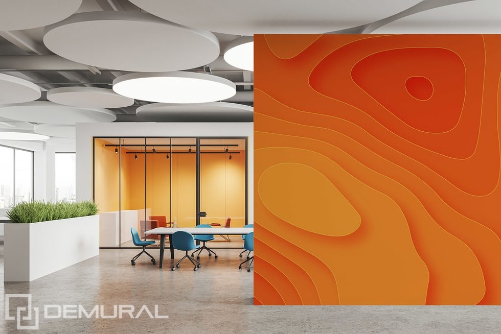 Abstraction énergique en tons orangés Papiers peints Abstraction Papiers peints Demural