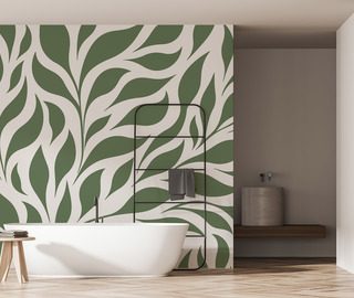 motif vert dharmonie organique papier peint pour la salle de bain papiers peints demural