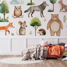Aventure-forestiere-avec-de-charmants-animaux-papier-peint-pour-la-chambre-denfant-papiers-peints-demural