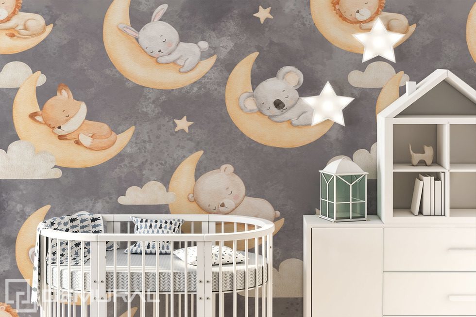 Doux rêve parmi les amis de la forêt Papier peint pour la chambre d'enfant Papiers peints Demural