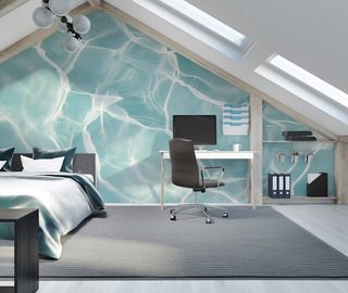 surface turquoise avec reflets de lumiere papier peint pour le chambres a coucher papiers peints demural