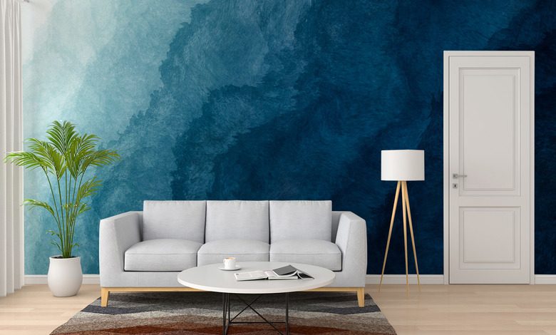 structure abstraite en nuances de bleu marine profond papier peint pour le salon papiers peints demural