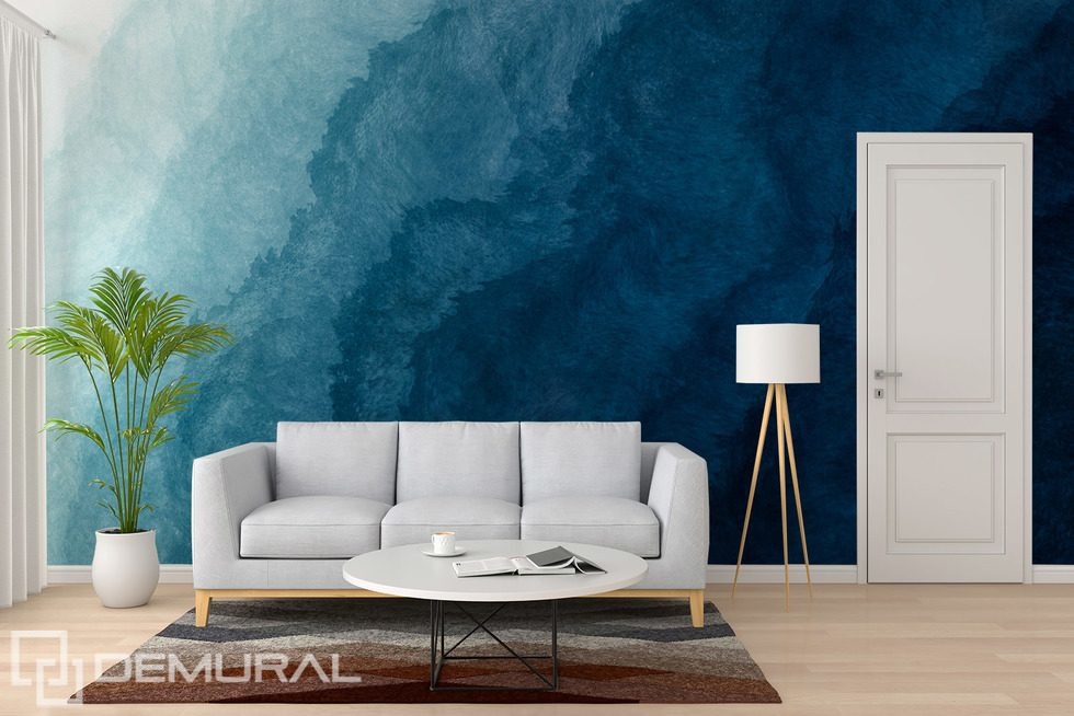 Structure abstraite en nuances de bleu marine profond Papier peint pour le salon Papiers peints Demural