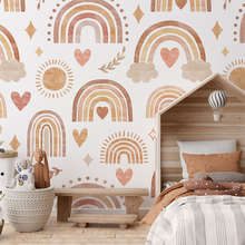 Arcs-en-ciel-pastel-et-petits-coeurs-pour-bebe-papier-peint-pour-la-chambre-denfant-papiers-peints-demural