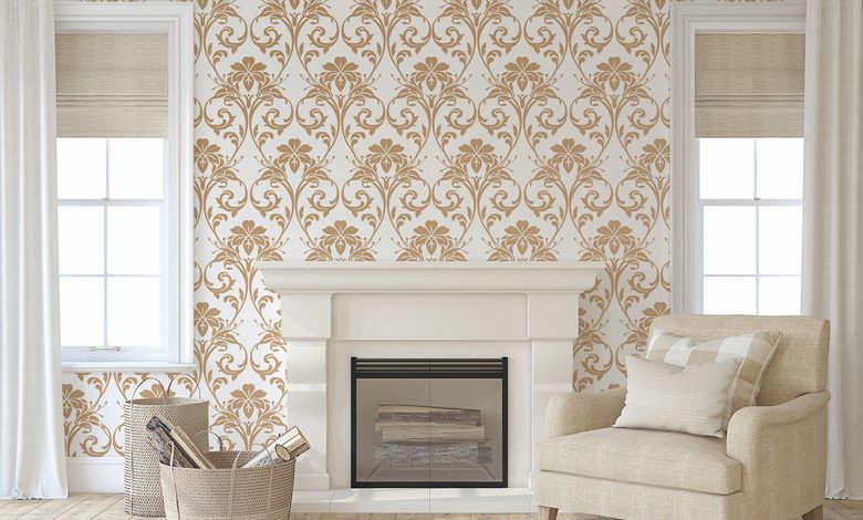 ornement classique dans une elegance doree papier peint pour le salon papiers peints demural