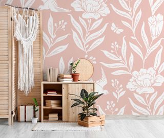 fleurs poudrees dans un subtil style boheme papier peint pour le salon papiers peints demural