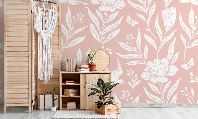 fleurs poudrees dans un subtil style boheme papier peint pour le salon papiers peints demural