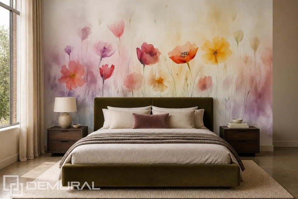Palette douce de fleurs dans une composition harmonieuse Papiers peints Fleurs Papiers peints Demural