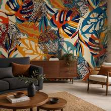 Jeu-rythmique-de-couleurs-et-de-feuilles-papier-peint-pour-le-salon-papiers-peints-demural