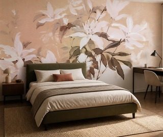 jeu delicat de lumiere sur un motif floral papier peint pour le chambres a coucher papiers peints demural