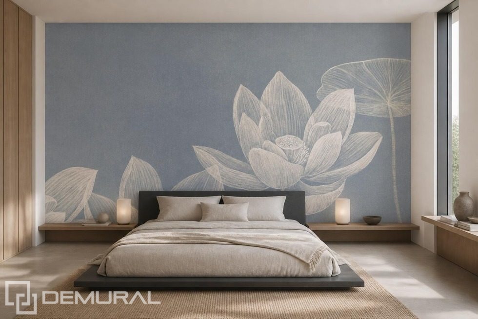 Lumière diffuse mettant en valeur une fleur délicate Papier peint pour le chambres à coucher Papiers peints Demural