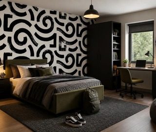 formes dynamiques en noir et blanc papiers peints pour adolescent papiers peints demural
