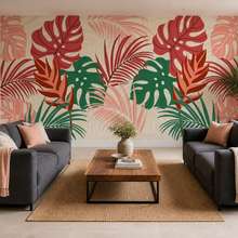 Feuilles-artistiques-dans-un-motif-decoratif-papier-peint-pour-le-salon-papiers-peints-demural