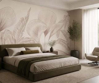 motif minimaliste de feuilles dans une palette sobre papier peint pour le chambres a coucher papiers peints demural