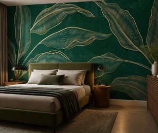 composition etalee de feuilles dorees sur fond sombre papier peint pour le chambres a coucher papiers peints demural