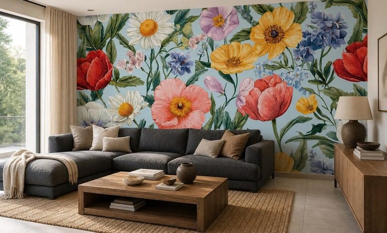 decoration artistique dans un style decoratif papier peint pour le salon papiers peints demural