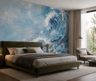 expression rythmique du motif ondulant dans la chambre papier peint pour le chambres a coucher papiers peints demural