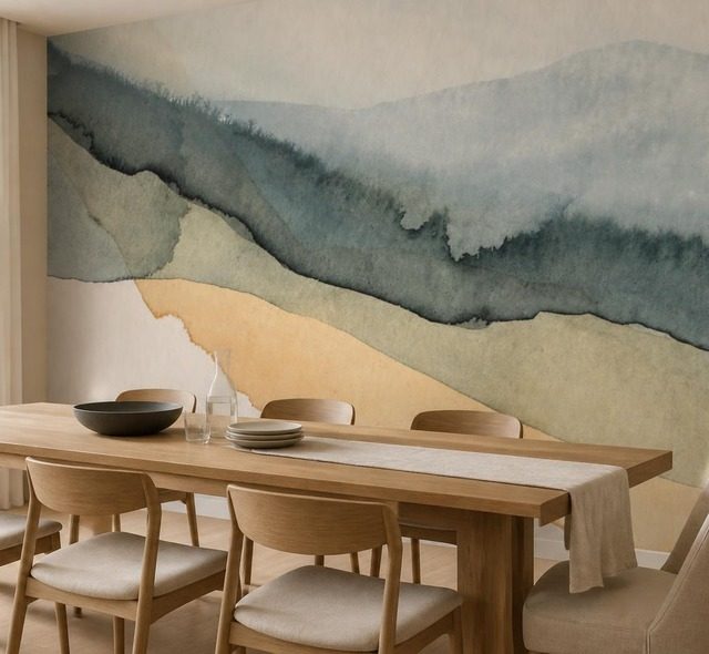 couches pastelees dun paysage en style aquarelle papiers peints abstraction papiers peints demural