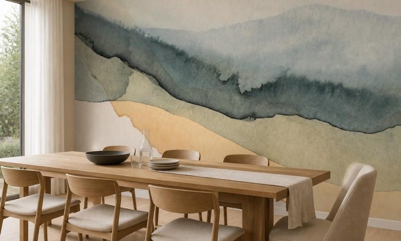 couches pastelees dun paysage en style aquarelle papiers peints abstraction papiers peints demural