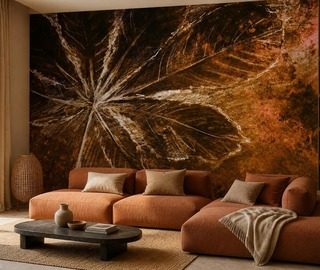 contraste des bruns chauds et des accents clairs papier peint pour le salon papiers peints demural