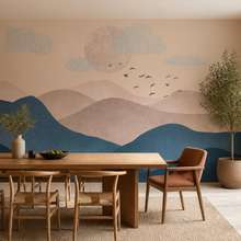Bleus-contrastes-et-beiges-dans-un-paysage-montagneux-papiers-peints-montagnes-papiers-peints-demural