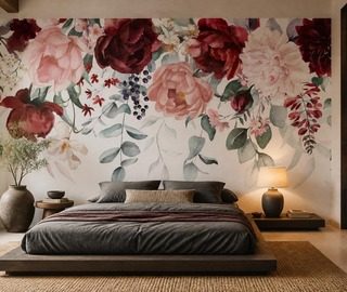 lumiere douce sur un motif floral papier peint pour le chambres a coucher papiers peints demural