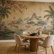 Disposition-rythmique-du-motif-de-flamants-papiers-peints-oriental-papiers-peints-demural
